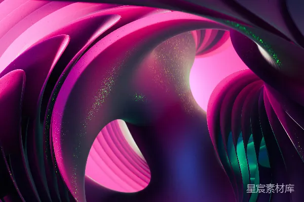 高清摄影 奇幻旋涡：粉紫色调的3D艺术