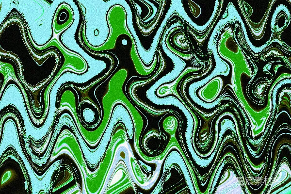 高清摄影 绿色迷幻波浪纹