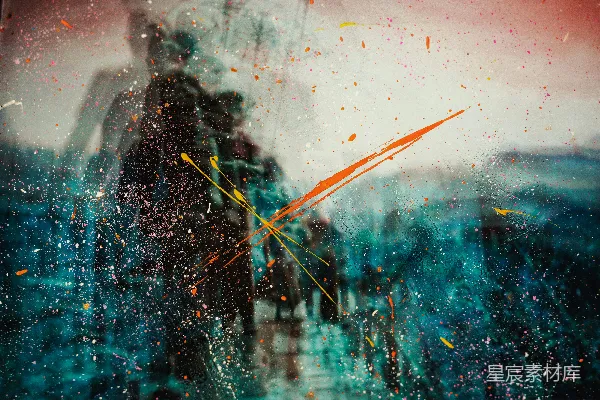 高清摄影 雨中城市与飞溅的色彩