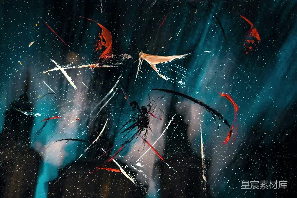 高清摄影 抽象艺术：宇宙中的色彩碰撞