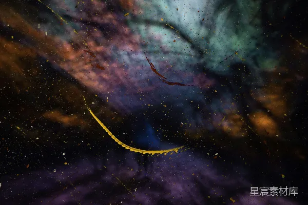 高清摄影 星空与飞溅的色彩