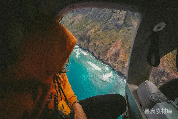 高清摄影 空中俯瞰海岸线