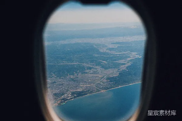 高清摄影 空中俯瞰城市与海岸线