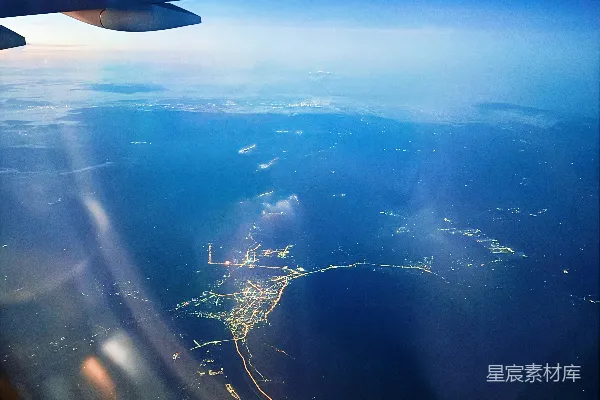 高清摄影 空中俯瞰城市的宁静夜景