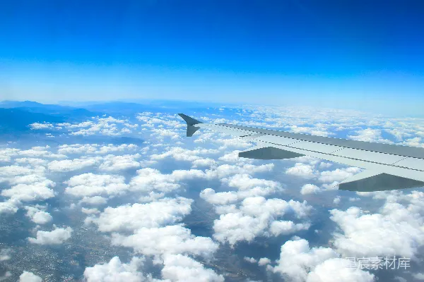 高清摄影 空中俯瞰云海与机翼