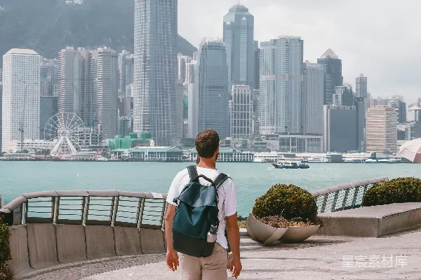高清摄影 香港维多利亚港的背影