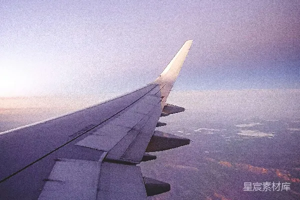 高清摄影 飞机窗外的黄昏