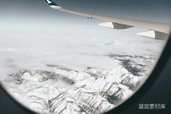 高清摄影 空中俯瞰雪山