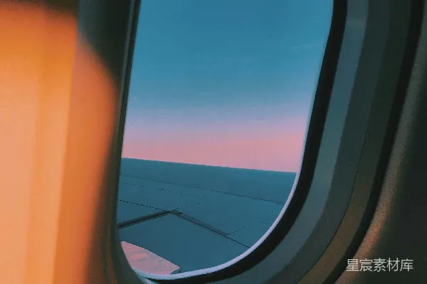高清摄影 飞机窗外的夕阳