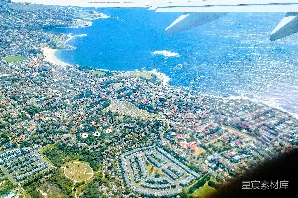 高清摄影 空中俯瞰海岸城市