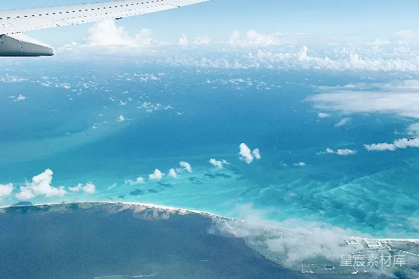 高清摄影 空中俯瞰碧海蓝天