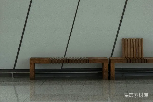 高清摄影 简约现代的候车室座位