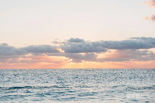 高清摄影 夕阳下的海平线