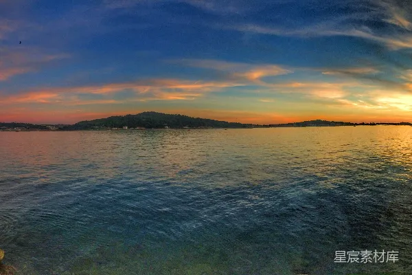 高清摄影 日落时分的海岸全景