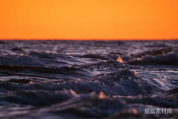 高清摄影 日落海浪