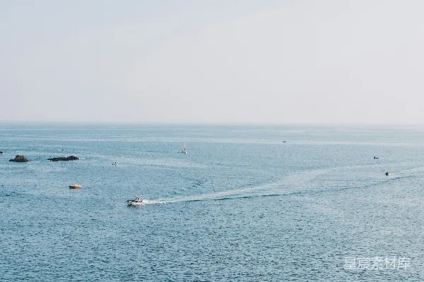 高清摄影 静谧的海景与轻舟