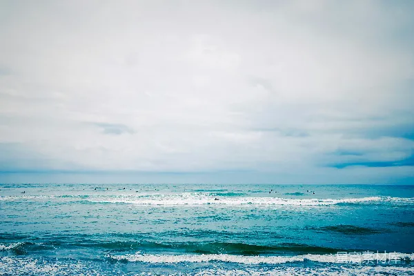 高清摄影 海边冲浪的宁静时光