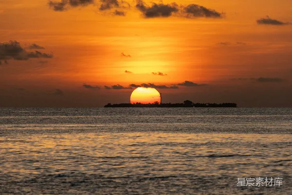 高清摄影 海平面上的夕阳