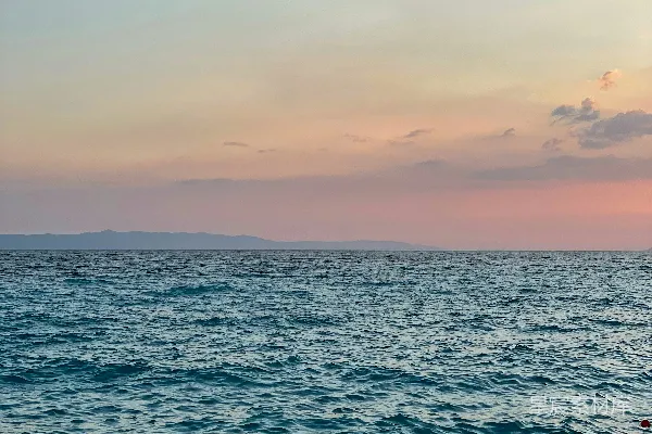 高清摄影 夕阳下的海平线