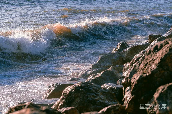 高清摄影 岩石与海浪