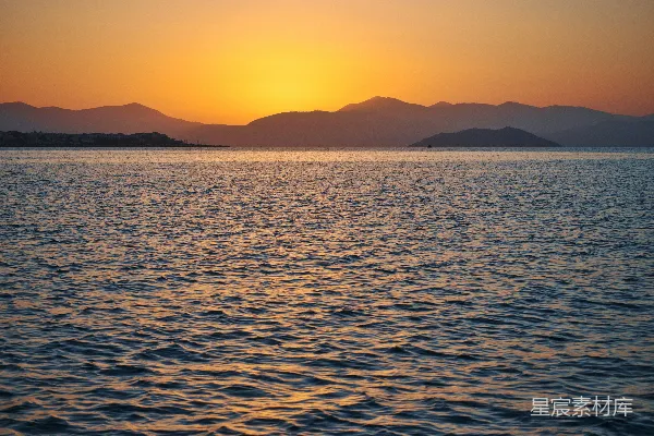 高清摄影 海平面上的夕阳