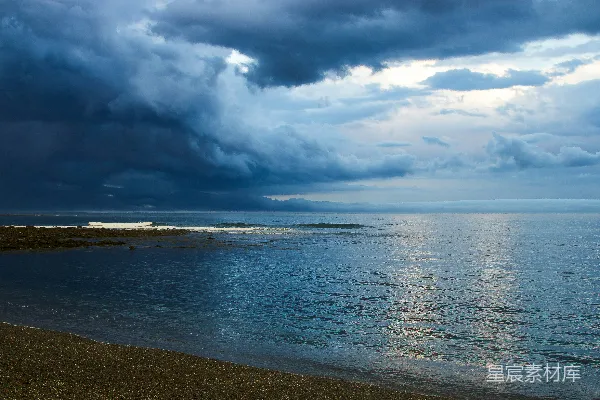 高清摄影 风雨欲来前的宁静海岸