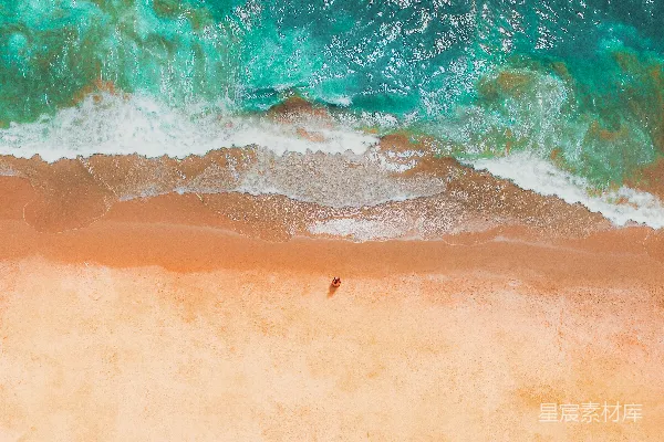 高清摄影 俯瞰海滩与海浪