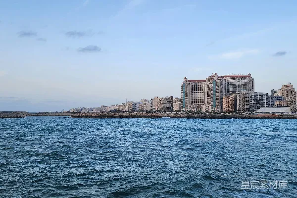 高清摄影 海滨城市的全景