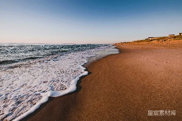 高清摄影 夕阳下的海滩