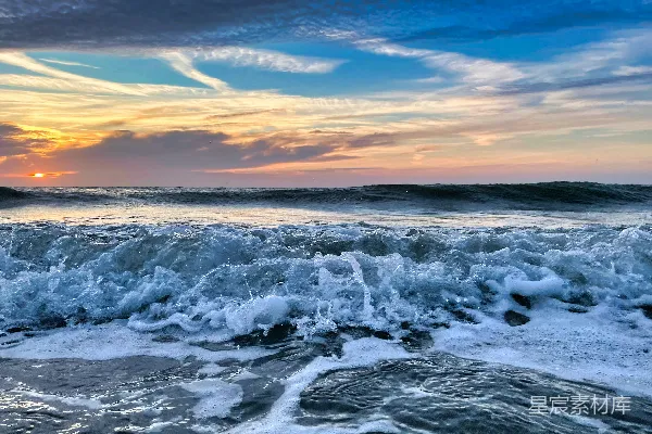 高清摄影 夕阳海浪