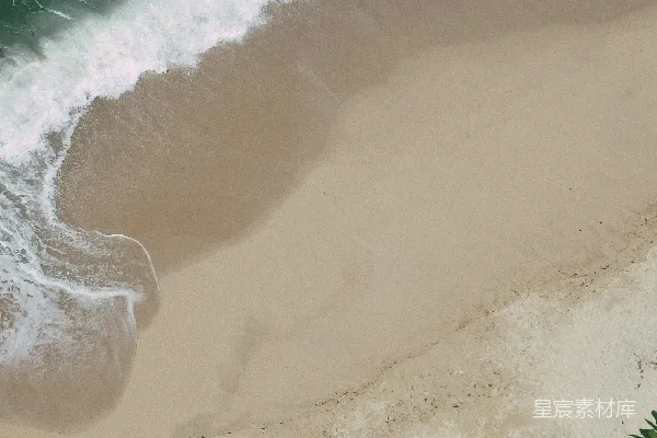 高清摄影 俯瞰海滩与海浪