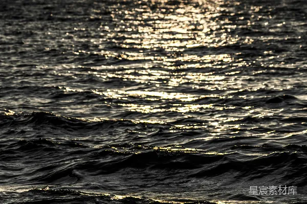 高清摄影 夕阳下的海浪