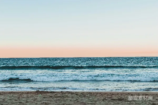 高清摄影 夕阳下的海滩