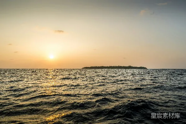 高清摄影 日落时分的宁静海景