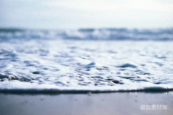 高清摄影 海滩泡沫的宁静时刻
