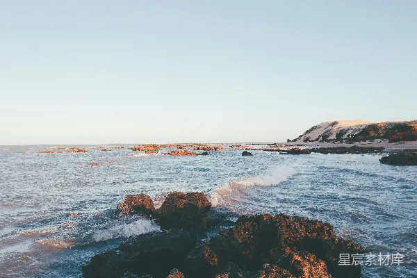高清摄影 岩石海岸的日落