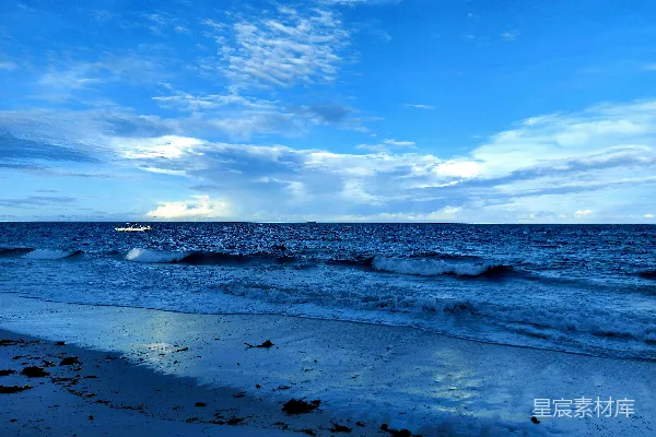 高清摄影 宁静的海滩与波浪