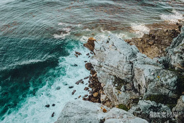 高清摄影 海岸岩石与波涛