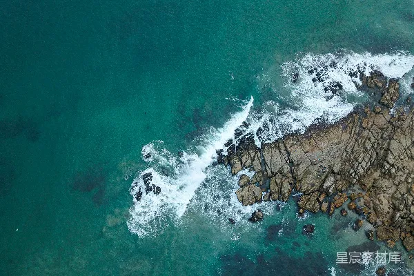 高清摄影 海岸礁石俯瞰图