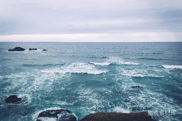 高清摄影 波涛汹涌的海岸线