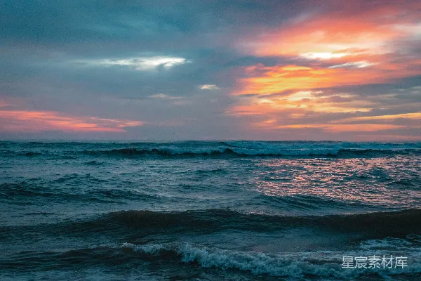 高清摄影 日落海浪