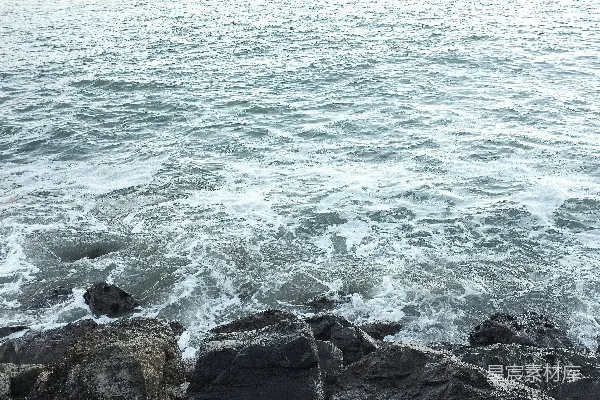 高清摄影 岩石与波浪的交响