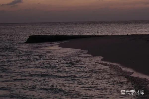 高清摄影 夕阳下的海滩