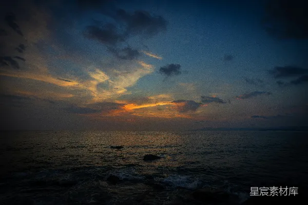 高清摄影 夕阳下的海景