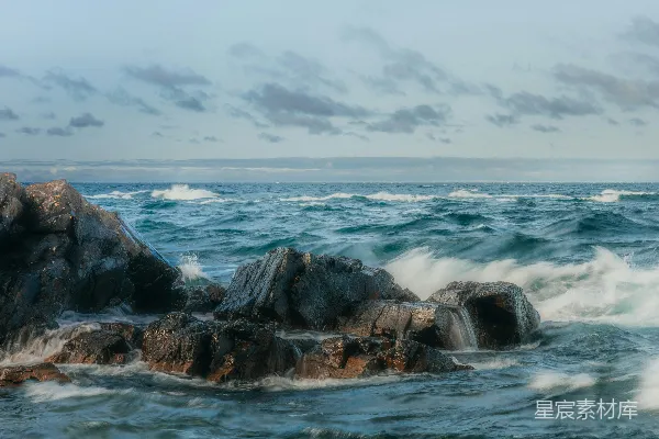 高清摄影 岩石与海浪
