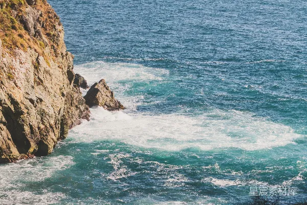 高清摄影 海岸线与波涛