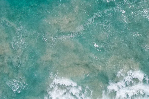 高清摄影 海浪与沙洲的俯瞰