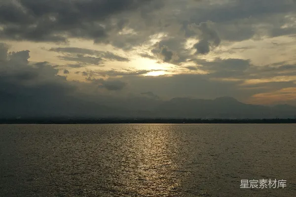 高清摄影 日落时分的宁静海景