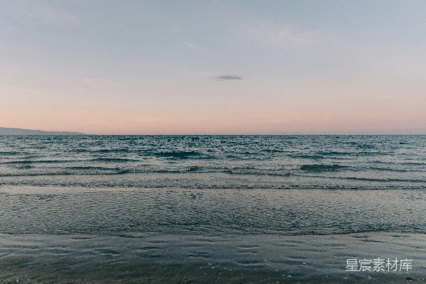 高清摄影 平静的海滩日落
