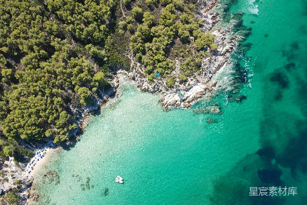 高清摄影 碧海蓝天下的宁静海湾